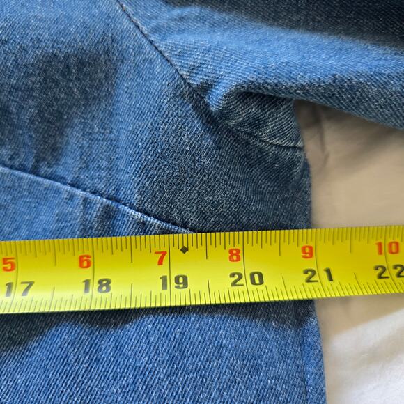 Anthropologie Maeve Denim Mini Dress Tunic Size M Shoulder Tie Boho Cottage - Picture 8 of 9